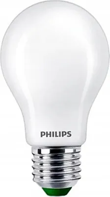 A single Philips LED light bulb on a white background.