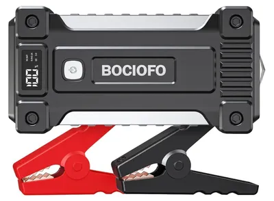 Immagine prodotto di Powerbank di avviamento Starthilfe da 6000A per auto 12V (fino a 10 litri di benzina/diesel), con torcia e ricarica USB rapida