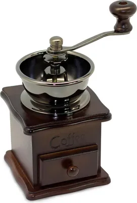 Zdjęcie produktu dla Młynek ręczny do kawy przypraw Retro drewniany z ceramicznym mechanizmem