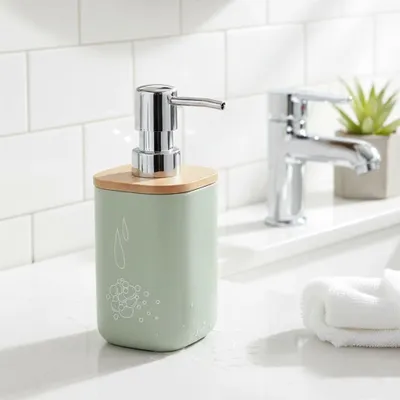 Immagine prodotto di Dispenser di sapone, effetto pietra color menta, 350 ml