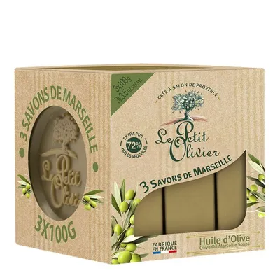 Obrázek produktu pro Le Petit Olivier Marseillské mýdlo - Olivový olej, 3x100g