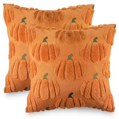 Immagine prodotto di Coperte per cuscini, decorazioni autunnali, 40x40 cm, motivo zucca, confezione da 2 pezzi