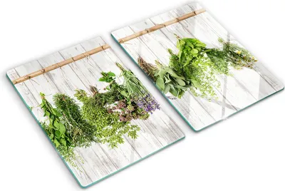 Obrázok produktu pre Sklenená ochranná doska – Kryt varnej dosky – Kryt na indukčnú dosku – 2x40x52 cm – Rýchle čistenie – Tvrdené sklo – Bylinná šnúrka