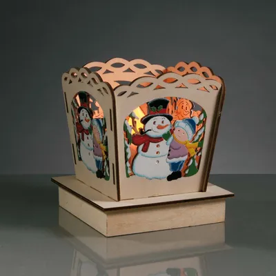 Produktbild von LED Deko-Licht Schneemann innen, 1 LED warmweiß, 11x11x12 cm, batteriebetrieben