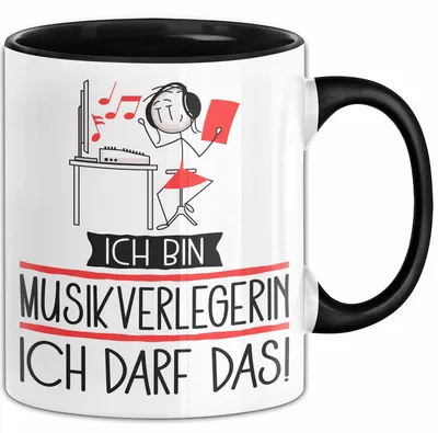 Produktbild von Geschenk für Musikverlegerin Tasse Lustige Geschenkidee Geburtstag Ich Bin Musikverlegerin Ich Darf Das (Schwarz)