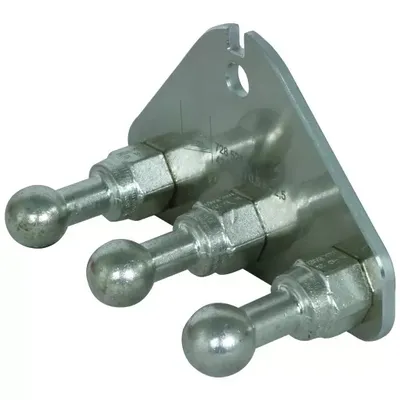 Produktbild von Dehn Erdanschlussplatte m. Bohrung 12,5mm u. 3 Kugelfestpunkten D 25mm 728526