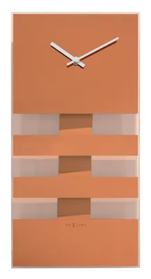 Image de NeXtime Bold Stripes Horloge de Mur, verre, cuivre, 38cm x 19cm