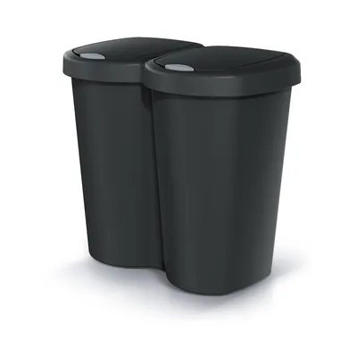 Obrázek produktu pro Compacta B Duo odpadkový koš černý objem 40 l jedna přihrádka dvě víka montáž na stěnu NDBS40-S411