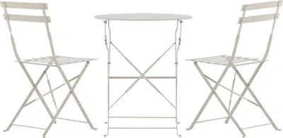 Image de Taosalon 1 table, 2 fauteuils beiges.