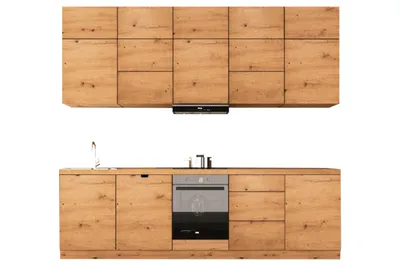 Produktbild von Küchenzeile 300 cm Küchenblock Ohne Arbeitsplatte Küchenzeile mit Einbauküche, Langen KL13-M300, Artisan Eiche