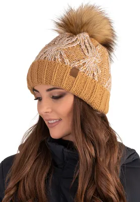 Immagine prodotto di Berretto da donna Vivisence con pompon invernale caldo spesso 7029, beige, taglia unica