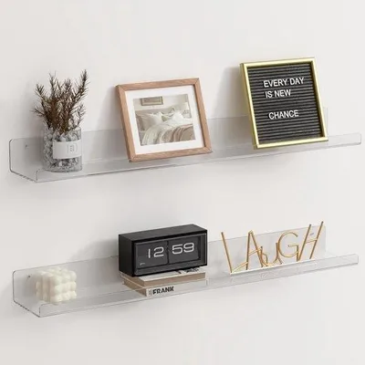 Produktbild von Famanu Wandregal Set 2er Pack – 61 cm transparente Acrylregale