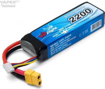 Produktbild von Li-Po 3S 11,1V 30C 2.200 mAh, T-Stecker Vapex