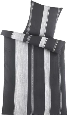 Produktbild von Optidream Mikrofaser Seersucker Bettwäsche "High Class" Bernhard 135x200 cm + 80x80 cm Silber