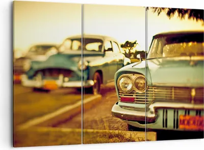 Produktbild von Bild auf Leinwand - Leinwandbild - Auto Kuba Klassiker - 105x70cm - Wand Bild - Wanddeko - Leinwanddruck - Bilder - Kunstdruck - Wanddekoration - Leinwand bilder - Wandkunst - CE105x70-3491