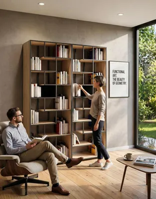Immagine prodotto di Libreria moderna dal design minimalista con ripiani aperti