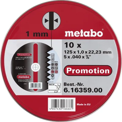 Obrázek produktu pro Metabo Trennscheiben Promotion 125 mm (6.16359.00)