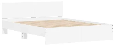 Produktbild von vidaXL Bettgestell mit Kopfteil Weiß 152 x 203 cm Holzwerkstoff