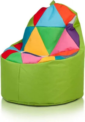 Produktbild von Ecopuf - Sitzsack, Tragbare Beanbag, Patchwork Yoko Mix, Olivgrün Nc1