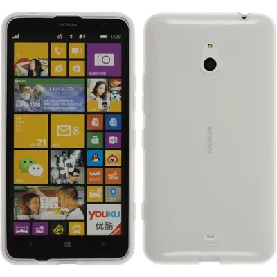 Produktbild von PhoneNatic Case kompatibel mit  Nokia Lumia 1320 - weiß Silikon Hülle transparent + 2 Schutzfolien