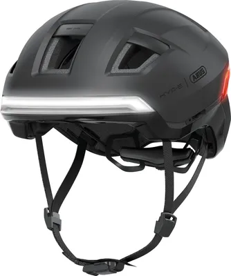 Zdjęcie produktu dla Kask rowerowy ABUS HYP-E - kask z przednim światłem, tylnym światłem i kierunkowskazem - nadaje się również do jazdy na rowerach elektrycznych i pedelekach S - dla nastolatków i dorosłych - szary, rozmiar S (51-55 cm)