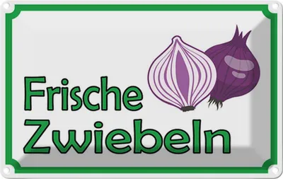 Produktbild von vianmo Blechschild 20x30 cm frische Zwiebeln Hofladen Marktstand Laden Obst Gemüse