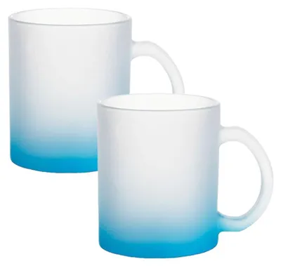 Produktbild von Plottermarie Sublimationsrohlinge Sublimations-Tassen für personalisierte Geschenkideen – Sublimationsrohlinge, Fotogeschenke, Personalisierung & DIY Glastasse farbig Light Blue 2er Set