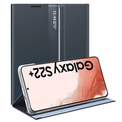 Obrázek produktu pro Samsung Galaxy S22 Plus 5G Pouzdro, Slim Flip Kožené Pouzdro s Okénkem a Stojánkem pro Galaxy S22 Plus 5G Námořnická modrá