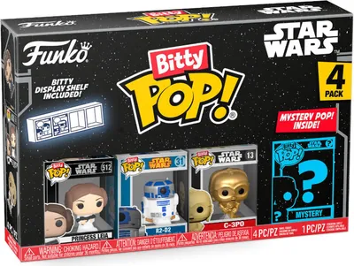 Produktbild von Star Wars R2-D2 C-3PO Princess Leia 4er Pack - Bitty Pop! Funko