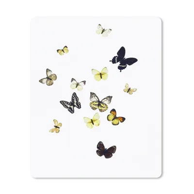 Produktbild von MuchoWow® Mauspad Mousepad Schmetterlinge auf weißem Hintergrund 30x40 cm - Mousepads - Maus Mat - Pad - Mausunterlage - Mausmatten