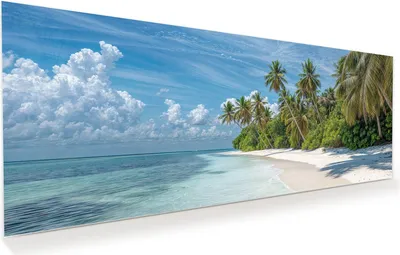 Produktbild von Glasbild 125x50cm in XXL für Wohnzimmer, Schlafzimmer Motiv Tropischer Strand