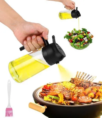 Immagine prodotto di Filtro per olio d'oliva 2 in 1 per olio da cucina, bottiglia filtrante da 470 ml, set di filtraggio per olio, filtro per olio in vetro per friggitrici ad aria / annaffiatoio per olio da cucina, insalate, grigliate e cottura al forno