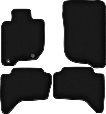 Produktbild von Wielganizator Velours-Autoteppiche – passend für Mitsubishi L200 IV (Abholung, Bj. 2006-2015) –  schwarz, passgenau, mit Befestigungen set 4 Stk.