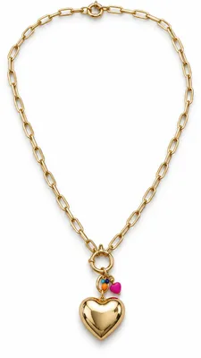 Produktbild von Halskette Schloss  Halskette Kette mit Herzanhänger Goldfarben  Yehwang