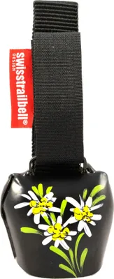 Produktbild von swisstrailbell® Edition DEEP BLACK, mit 3 Edelweiß