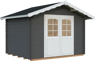 Produktbild von Gartenhaus Palmako Vivian 6,9 m² inkl. Fußboden 363 x 290 cm dunkelgrau-weiß