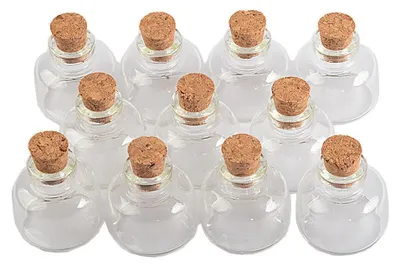 Produktbild von Jarvials 12 Stück Fläschchen aus Glas, transparent, mit Korkverschluss, Kapazitä