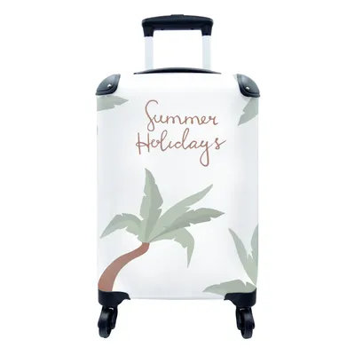Produktbild von MuchoWow® Koffer Handgepäck Trolley Rollkoffer Kleine Reisekoffer mit 4 Rollen - Sommer - Zitat - Palme - Cabin Size < 55x40x23 cm & 55x40x20 cm - Fotokoffer - Kabinenkoffer - Boardgepäck - Reise-Box - Reisekoffer - Reisegepäck - Koffer mit Bild - Trolley für Kinder