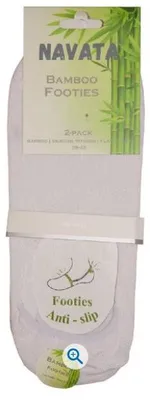 Produktbild von Bamboo Füßlinge weiß 2P 35-38 Navata Smooth Vlot