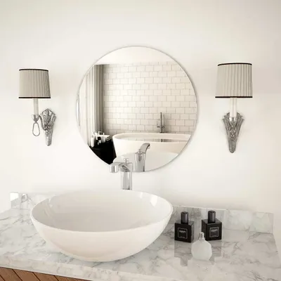 Produktbild von The Living Store Wandspiegel 50 cm Rund Glas