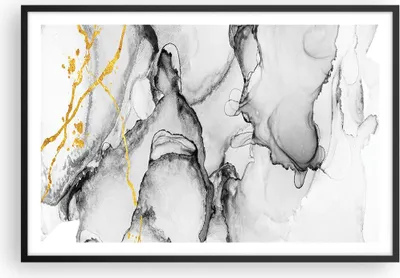 Produktbild von Gerahmtes Poster - Schwarzer Rahmen - Stein Abstraktion Kontrast - 91,5x61 cm - Wand Bild - Wanddeko - Wandbilder - Kunstposter - Wandposter - Bilderrahmen - Bilder - Kunstdruck - P2BAA91x61-4761