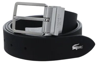 Produktbild von LACOSTE Leder Gürtel Casual Plain Grained Leather Belt W125 Noir schwarz