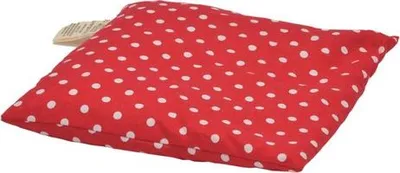 Image de Coussin chauffant aux pépins de raisin Classico - 24 x 25cm - rouge avec boules blanches