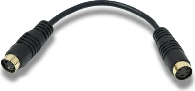 Produktbild von S-Video Kabel 15 cm Mini Din 4 Pin Buchse zu Buchse in Schwarz | System-S