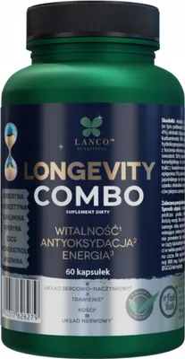 Zdjęcie produktu dla Longevity Combo Suplement Przeciwstarzeniowy Nowej Generacji - 60 Kapsułek