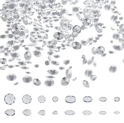 Imagen del producto de TRANKIELO® - 400 cabujones transparentes de óxido de circonio – 16 estilos para joyería y manualidades – cuentas de piedras preciosas versátiles