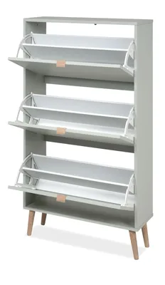 Produktbild von Schuhschrank "Aldan" Pastellgrün, Schuhkipper 70x125 cm 3 Klappen / 6 Fächer