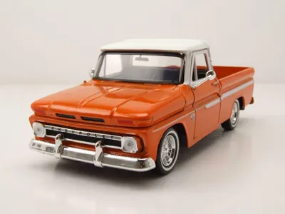 Produktbild von Motormax 79034 Chevrolet C10 Fleetside Pick Up 1966 orange weiß 1:24