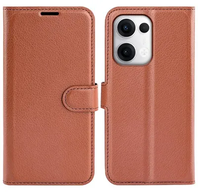 Productafbeelding van MobyDefend Hoesje - Geschikt voor Oppo Reno13 Pro  -  Kunstleren Wallet Book Case (Sluiting Voorkant) - Bruin
