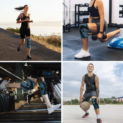 Produktbild von Elastische Kniebandage für Sport und Stabilisation - 2 Stück Verstellbare Kompressionskniestütze